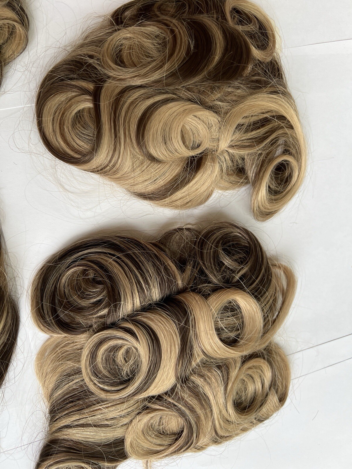 100% Human Hair Wiglet Dark Brown & Hazelnut Curly Claw Hairpiece Extension New