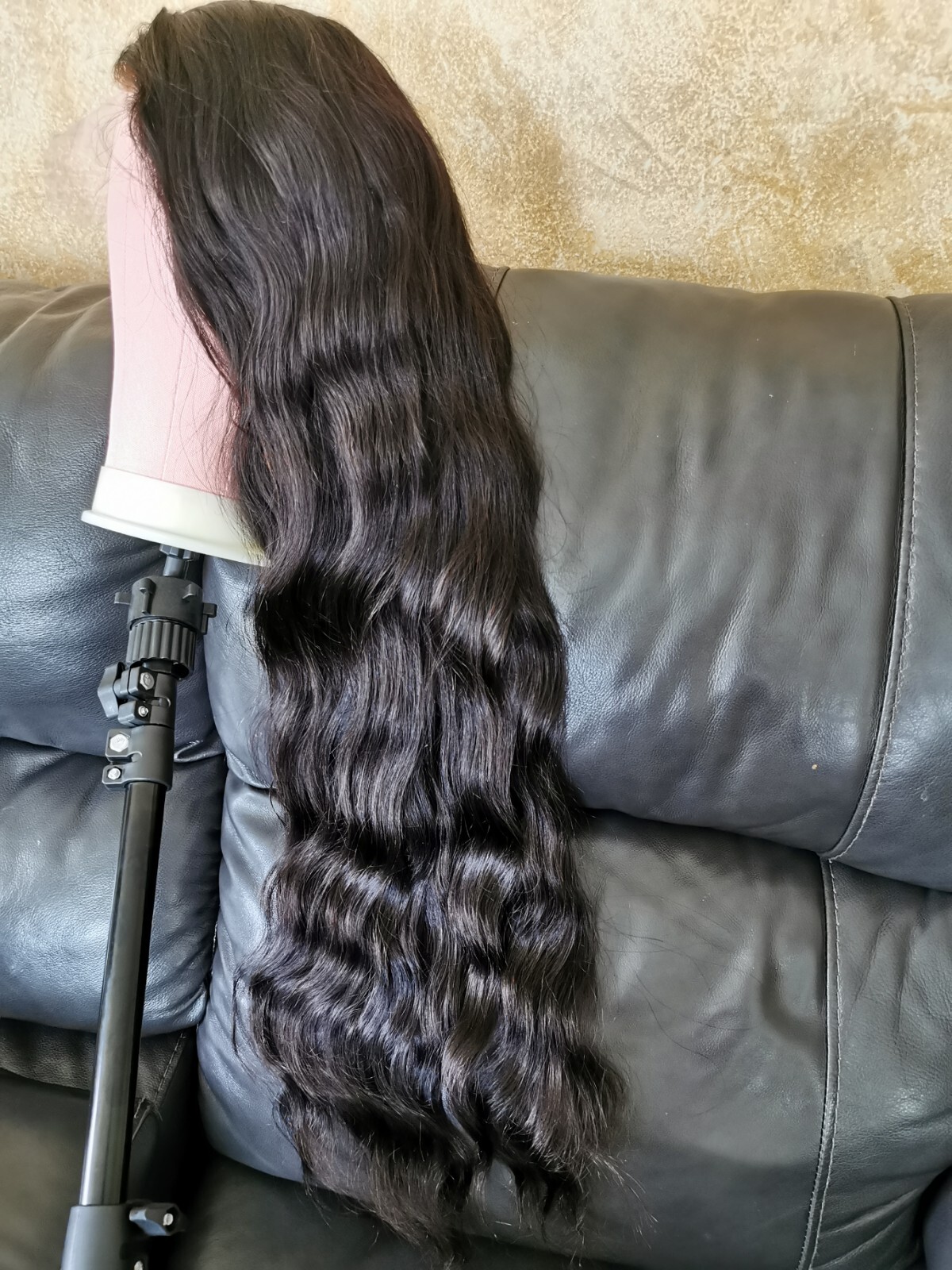 Ready To Go Bleached Knots High Quality Sexy 30” Human Hair Front Lace Wig 1B