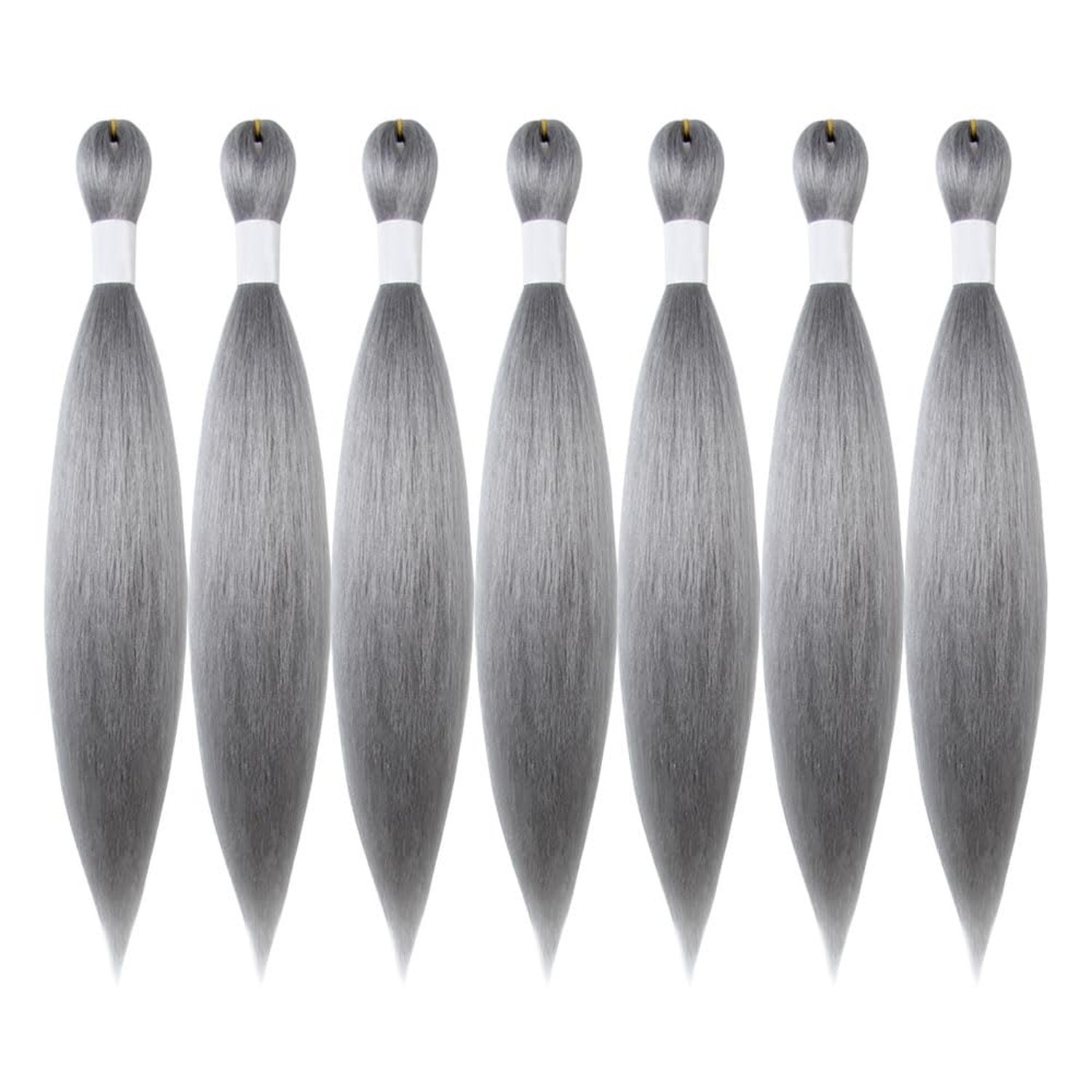 Silver Grey Braiding Hair 14 Inch Short Pre Stretched Hair Straight… Fast Ship