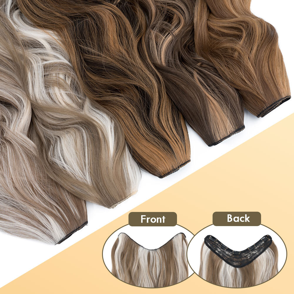 100% Natural Synthetic Hair Long Full Head Clip in on Hair Extensions Thick 145g