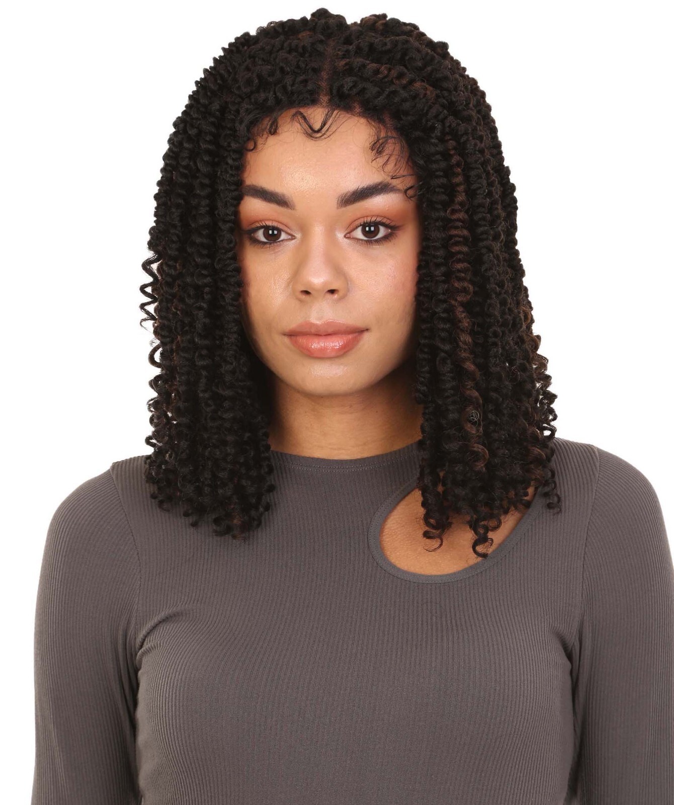 LUXLUXE Adeline 16-inches Passion Twist 4″×5″ HD Lace Wig, Heat Resistant Fiber