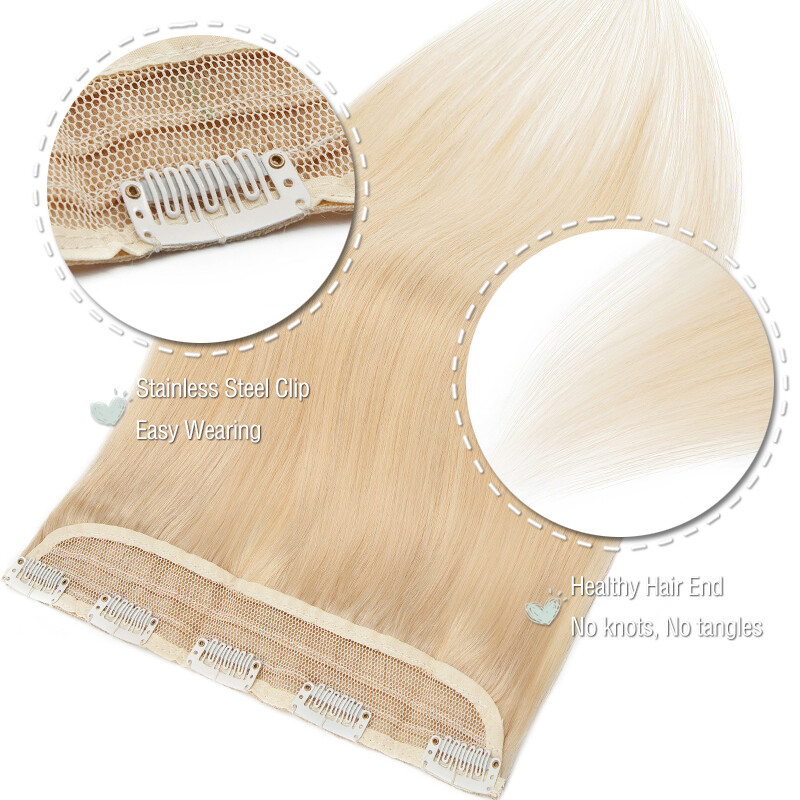 CLEARANCE Clip in One Piece 100% Real Human Remy Hair Extensions Full Head 1PCS