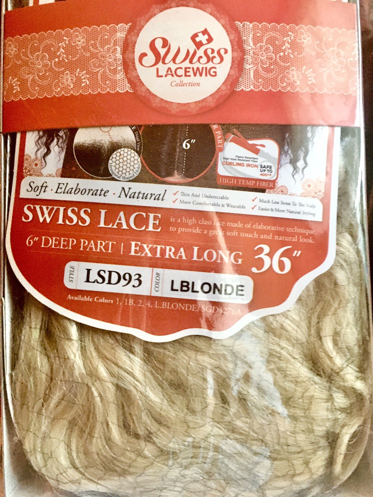 NEW LSD93 HARLEM 125 LBLONDE 6″DEEP PART SWISS LACE FRONT WIG 36″ EXTRA LONG