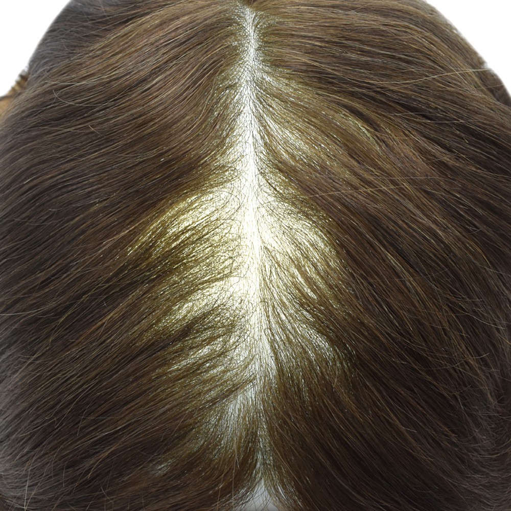 Mens Toupee Wig Thin Skin V-Loop Men Hairpiece Replacement System Units