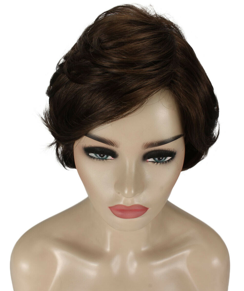 Lana – Straight Kanekalon Synthetic Fiber Full Wig, 3.25 – 6.5 in, Medium Brown
