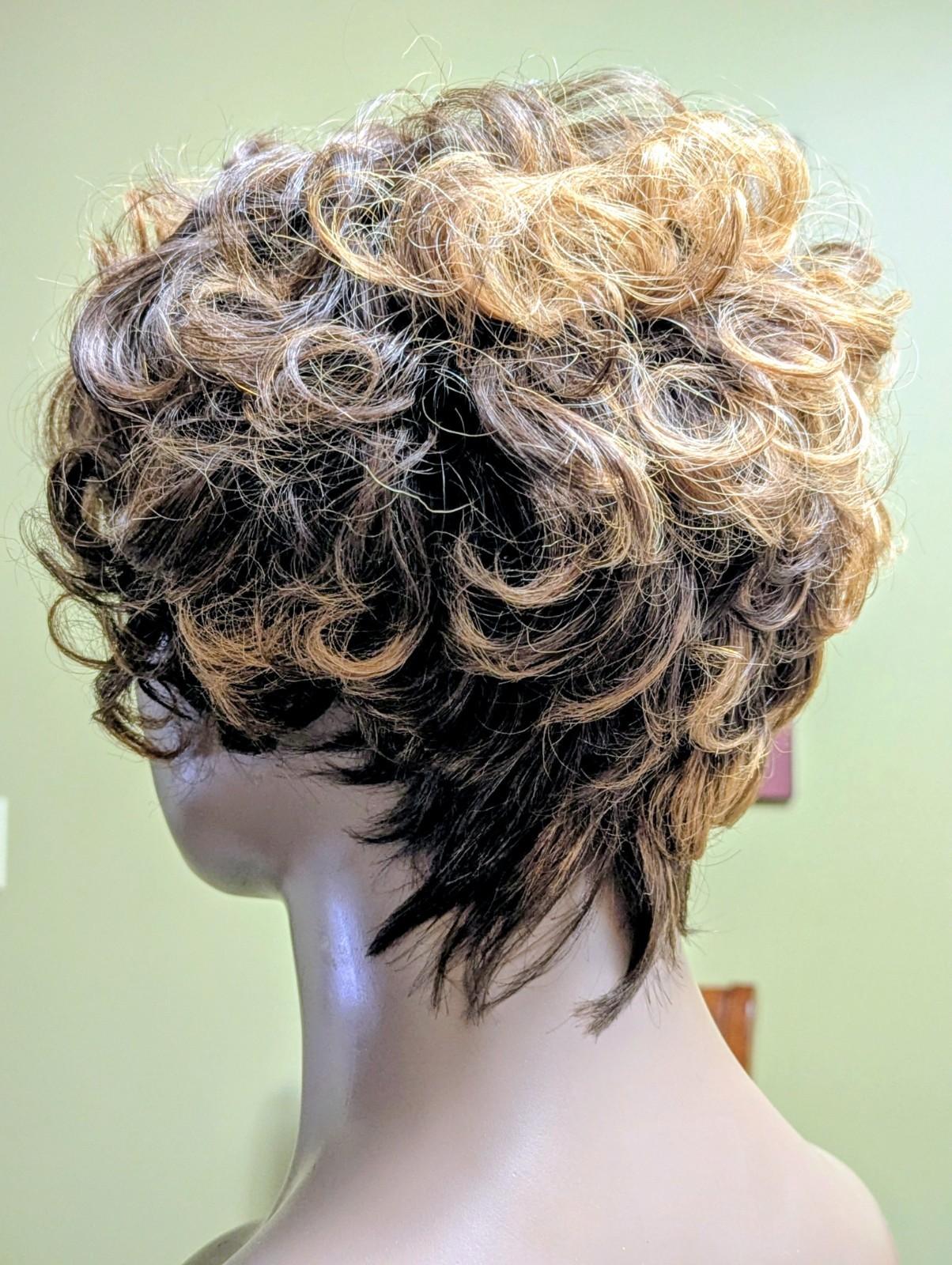 Remy Bang Bob Cut Custom Color Light Chestnut Brown Tipped Golden Blonde Wig