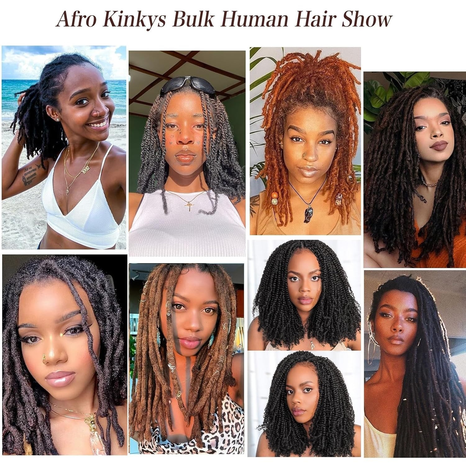 10-18In 30 or 50g/ Parck Natural 4C Afro Kinky Curly Bulk Human Hair Extension