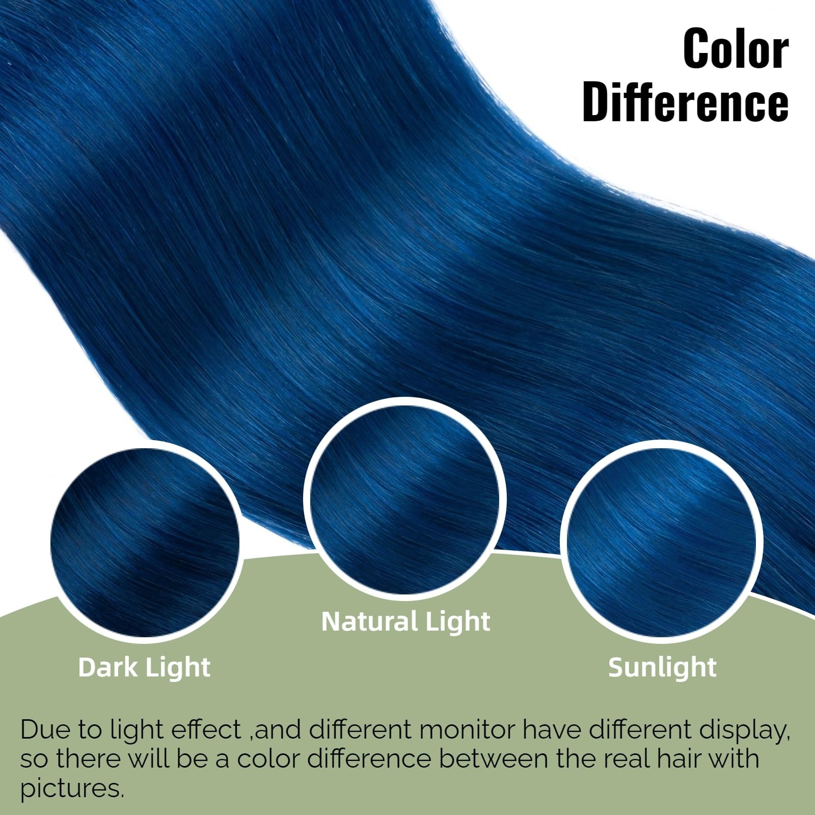 Jinyisong Microlink Hair Extensions Human Hair Blue Color Bead Hair Extensions