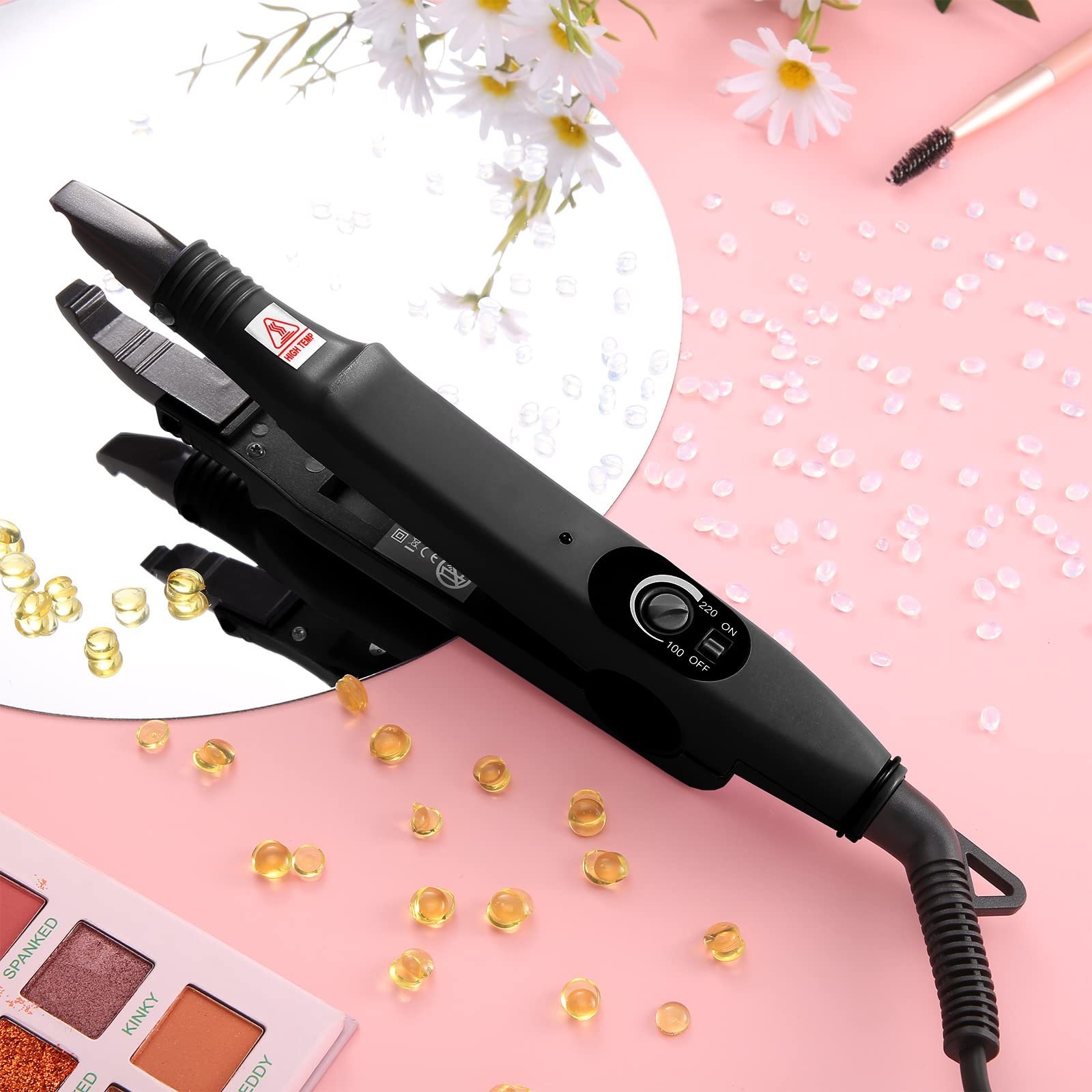 Fusion Keratin Hair Extensions Heat Tool Connector Wand with Glue Protector & Cl