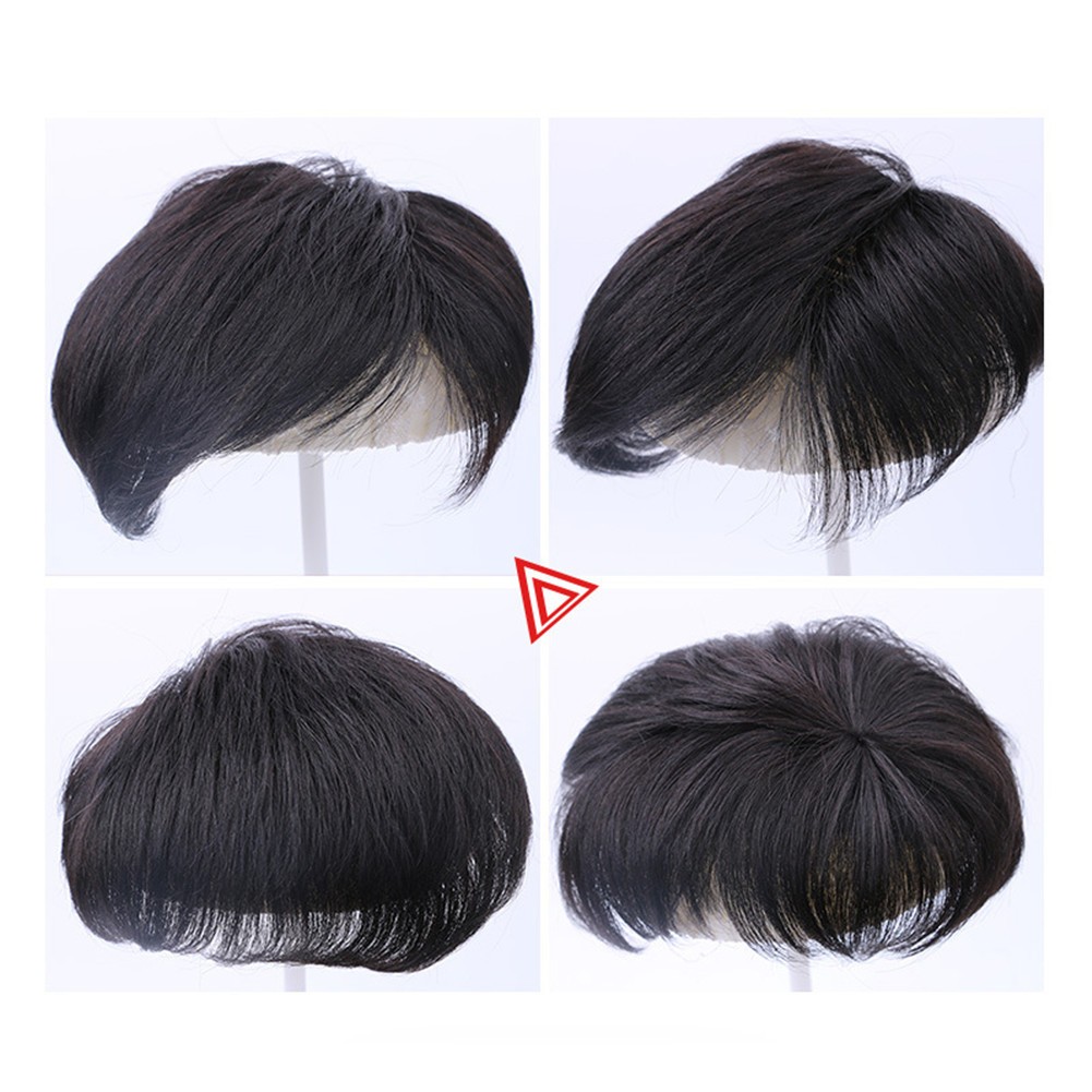 Short Toppers Hairpiece Real Human Hair Clip in Clip in Hair Pieces Wig For Men