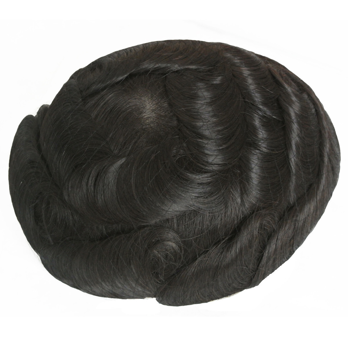 Durable Toupee Hairpiece Lace Skin Hair System For Men Natural black 1b#