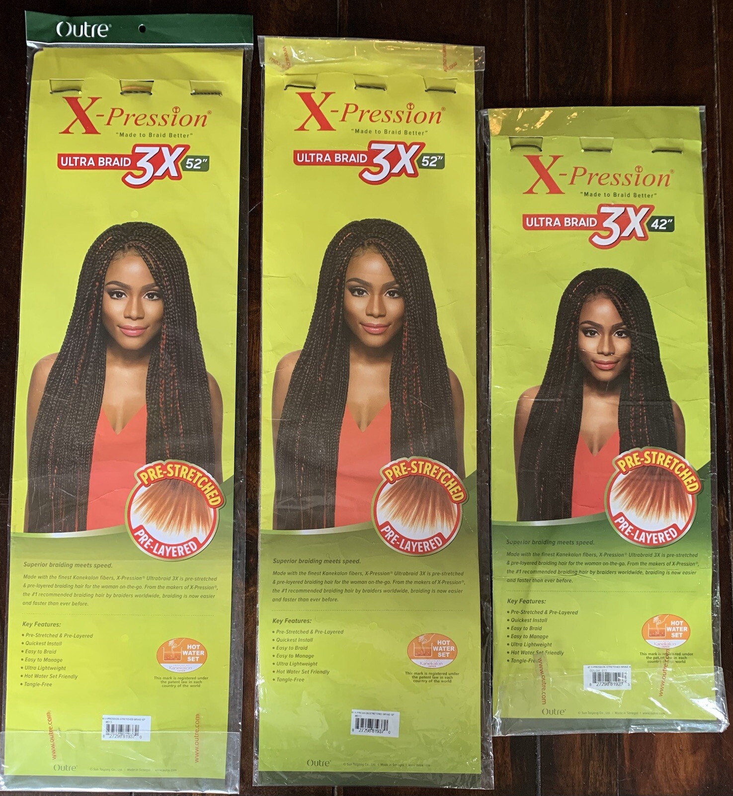 Outre X-Pression Ultra Braids 3x 42 in 1 Set And 52 Inch 2 Sets Color 613 Blonde