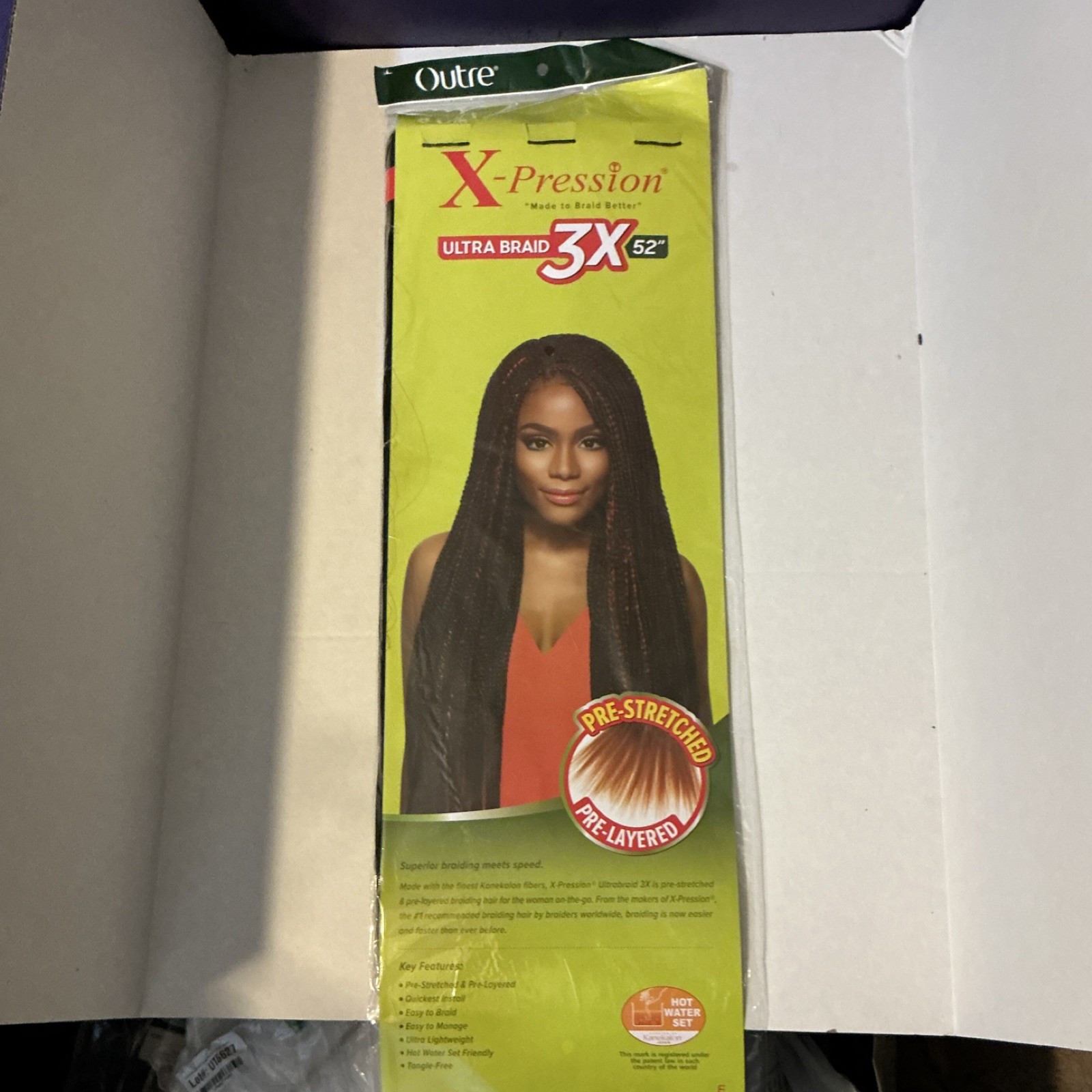 Outre X-Pression Pre-Stretched Synthetic Braid Hair Extension 52in Black