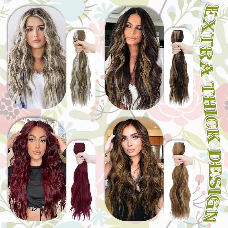 V Shape 5Clips Hairpiece One Piece Extra Thick Clip in Hair Extensions Full Head
