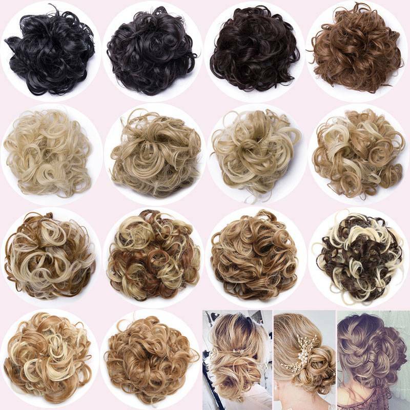 LARGE Curly Updo Messy Bun Hair Piece Scrunchie Real Long Wrap on Hair Extension
