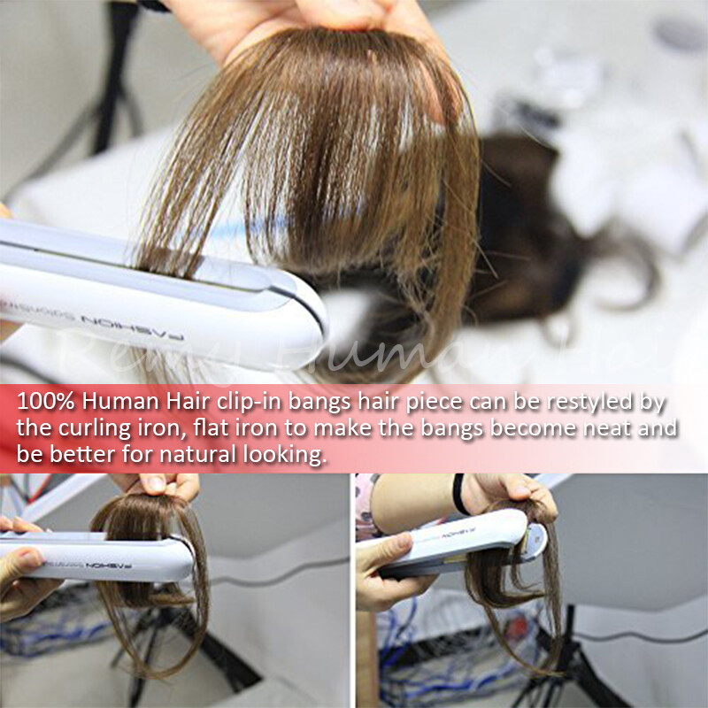 Thick Fringe Bangs 100% Remy Human Hair Extensions Clip In Hairpiece Topper Thin