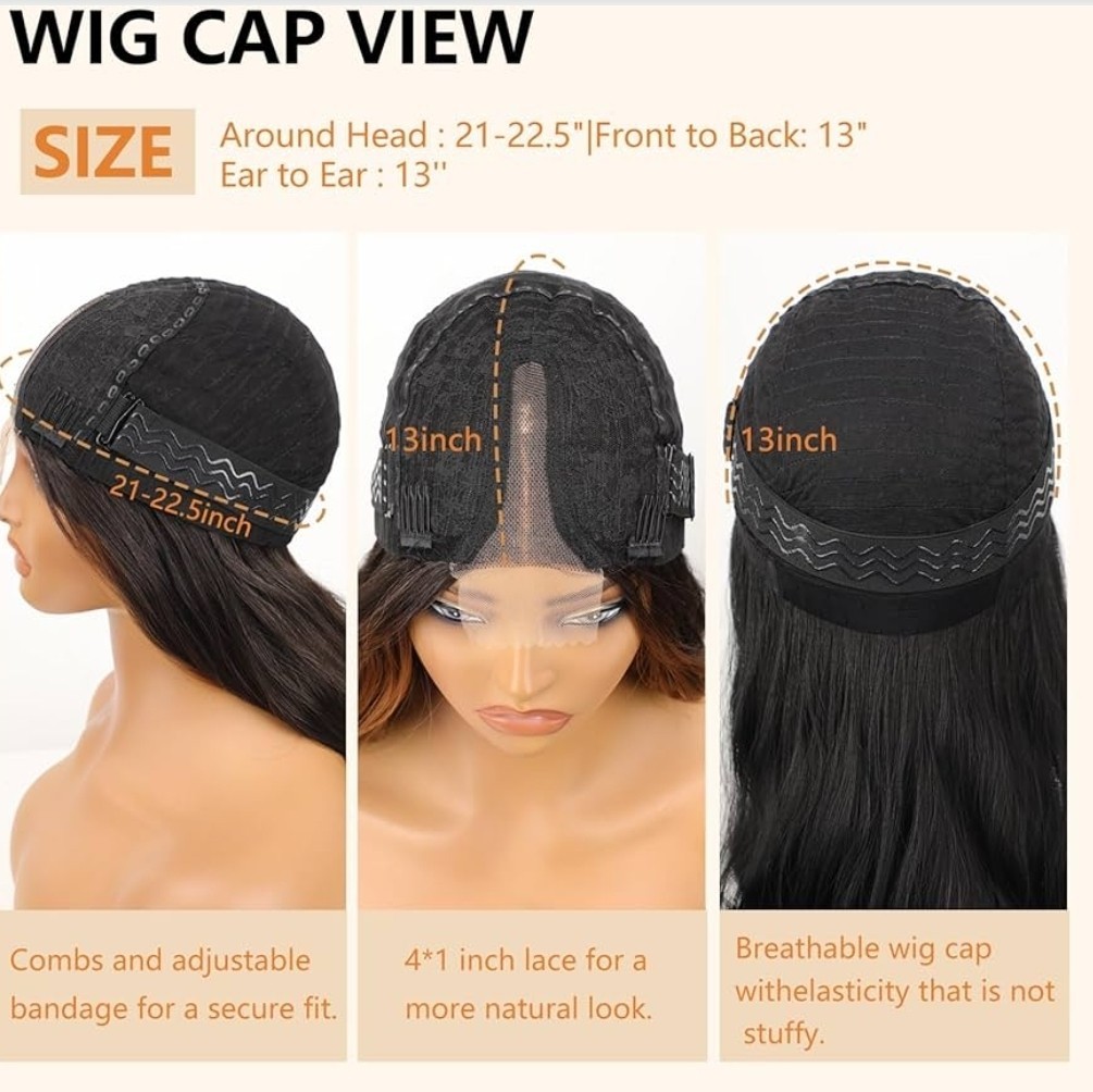HD Lace Front Wig Human Hair Blend Highlights Wavy Brown X Blonde Balayage