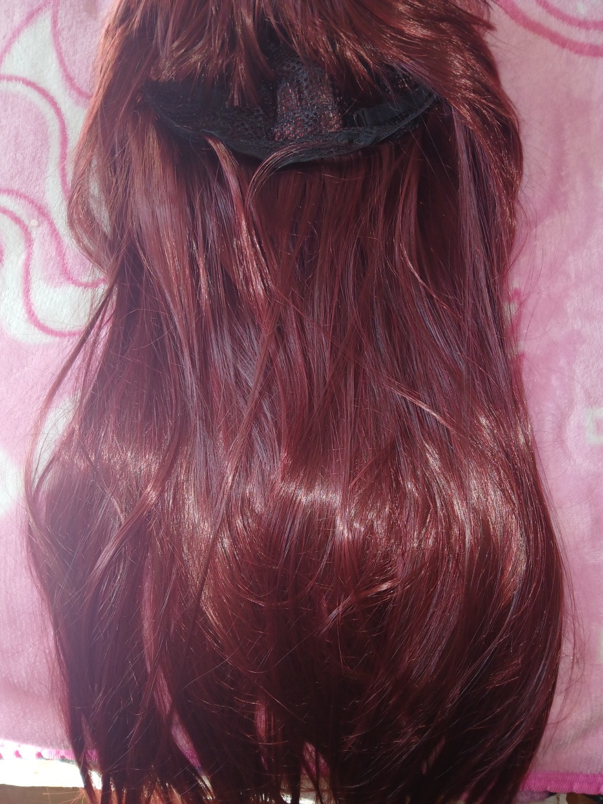 Human Hair Mix Blend Auburn/ Red Full Wig