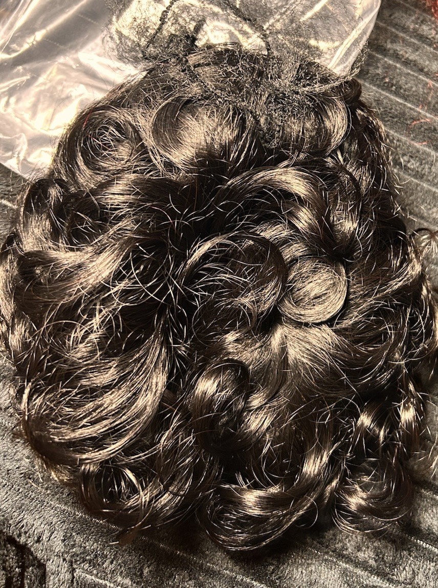 Women’s Clip-In Curly Black Hairpiece 6 in Classic Cap One Size