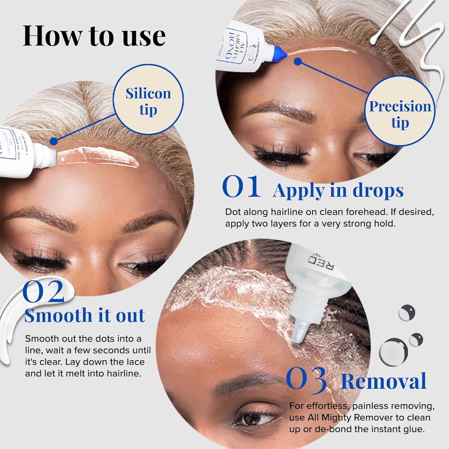Wig Glue Water Resistant Strong Hold Fast Drying Safe for Sensitive Skin