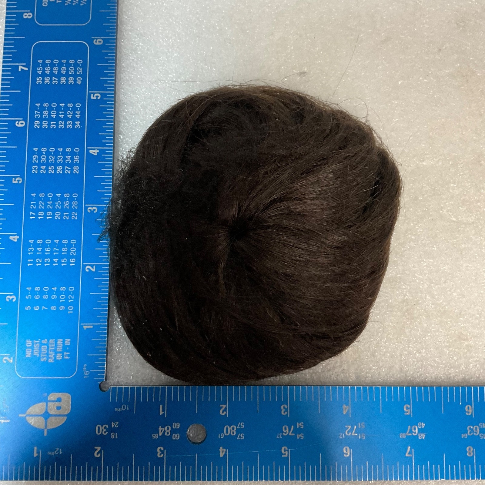 6in Dark Brown Human Hair Bun Extension Clip-In Hairpiece Natural Look