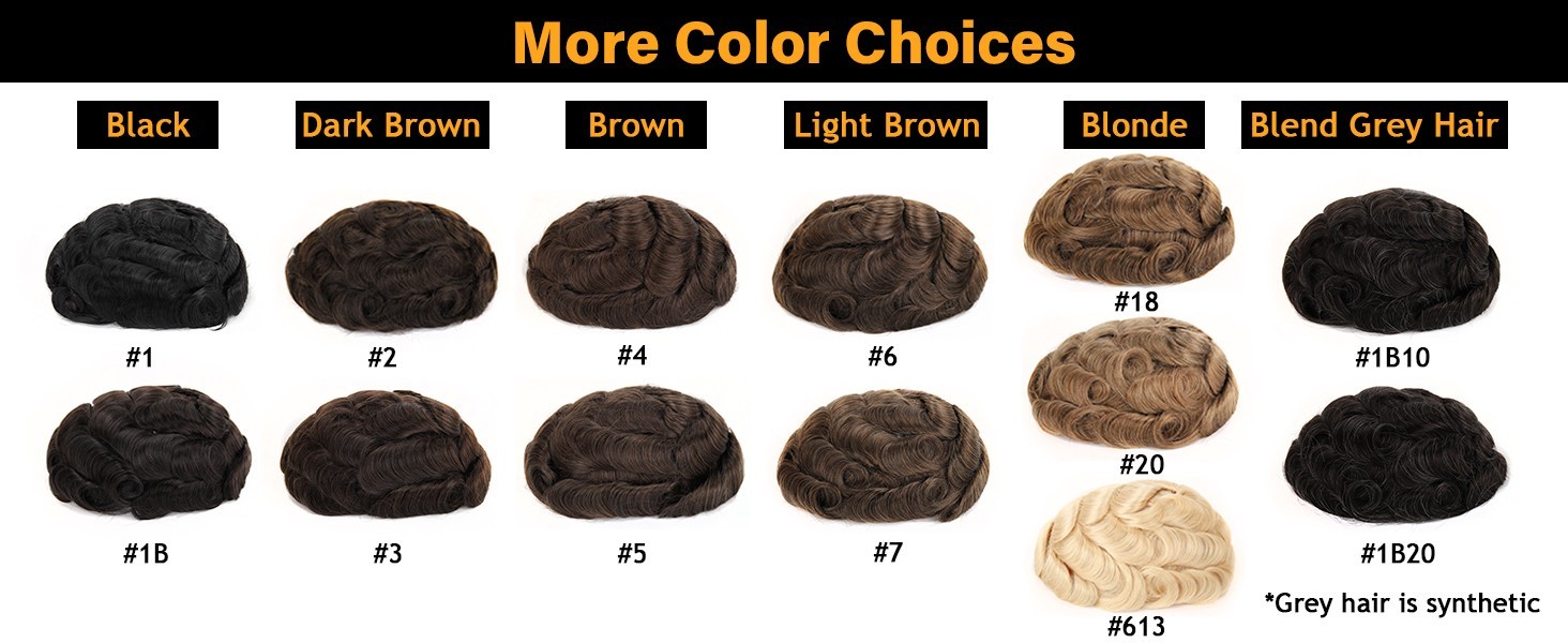 BEEOS Mens Hair Toupee French Lace with Thin Skin 8x10in 130% #1B Natural Black