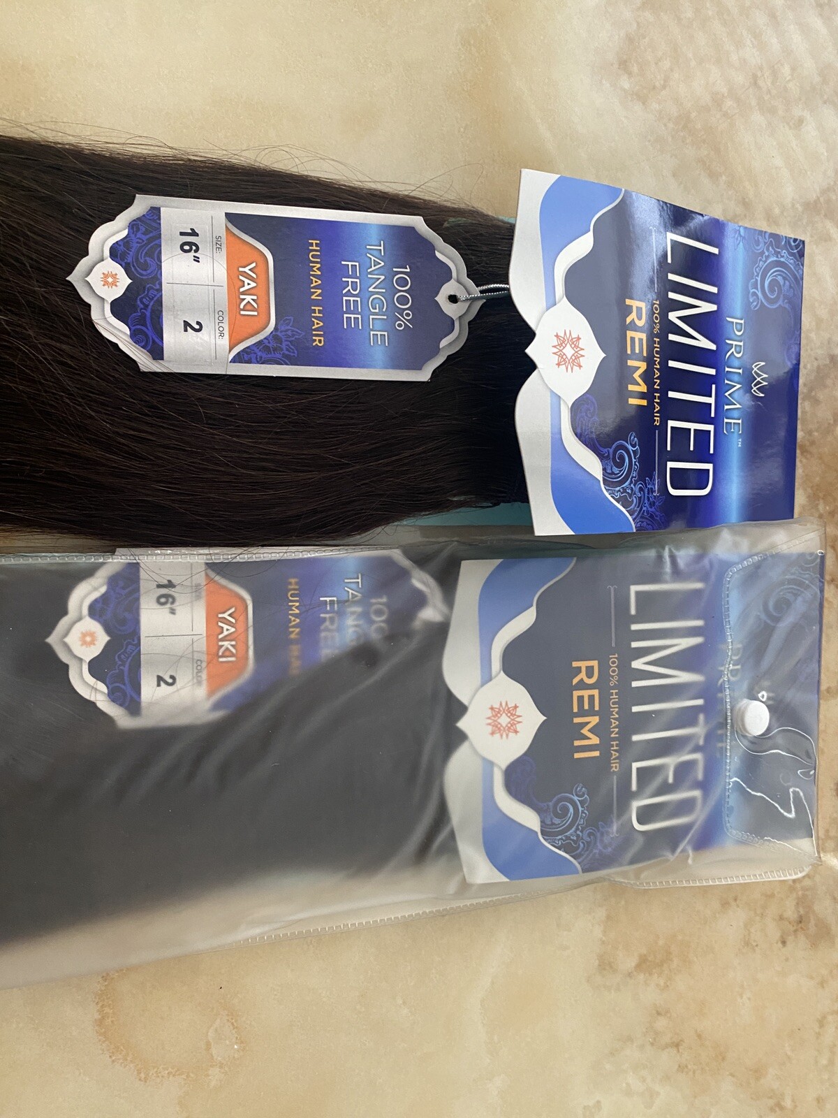 REMI PRIME LIMITED 100% HUMAN HAIR SOFT YAKY WEAVE-16 LOT 2 COLOR 2 TANGLE FREE
