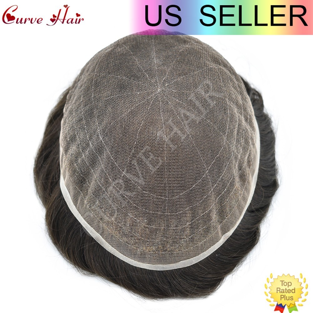Full Lace Men Hair Systems Nautral Hairline Mens Toupee Hair Piece Men Wig Units