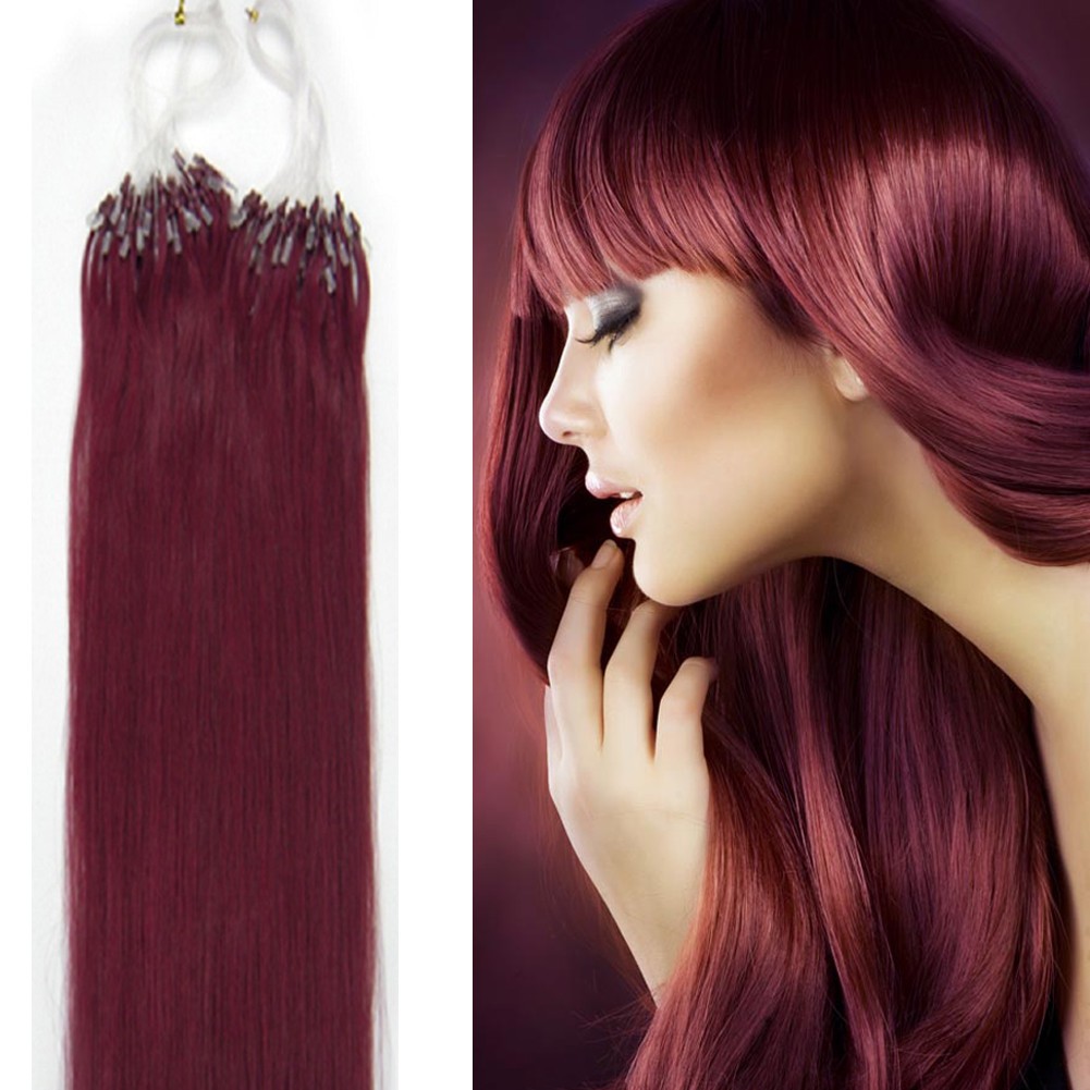 Micro Bead Loop Hair Extensions 100% Remy Human Hair Micro Rings Balayage Ombre