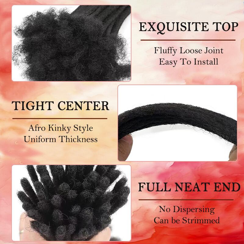 100% Real AS Human Hair Dreadlocks Extensions Crochet Braiding Hair Afro Faux US