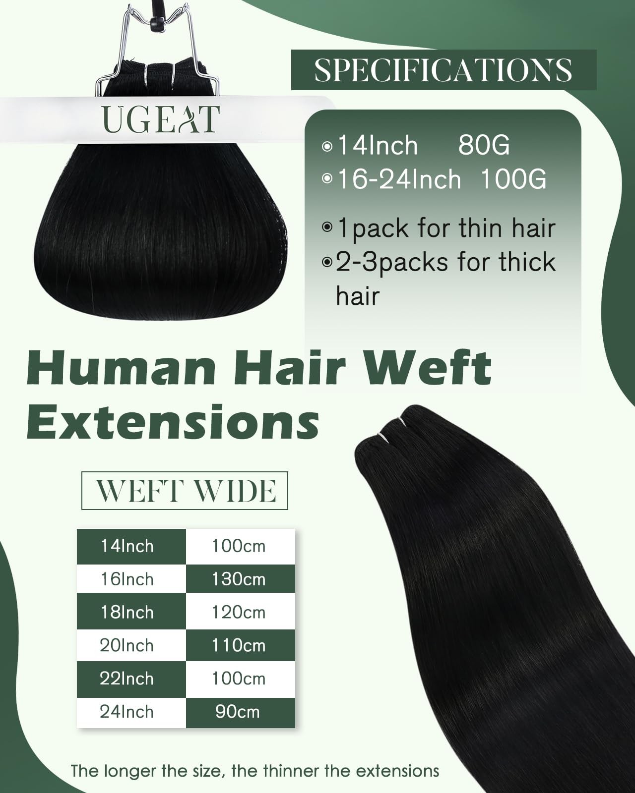 Sew in Hair Extensions Real Human Hair Black, Human Hair Weft Extensions Jet …