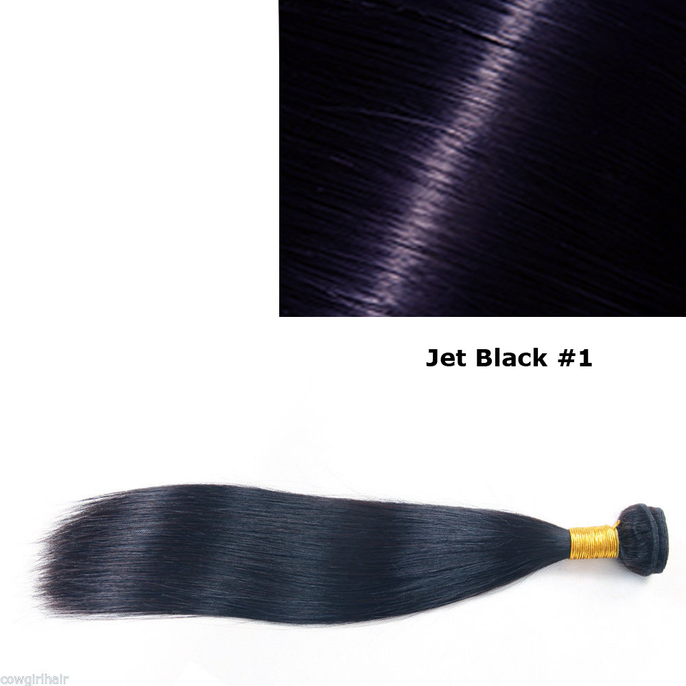 Silky Straight Virgin Brazilian Human Hair color #1 #2 #4 natural one bundle