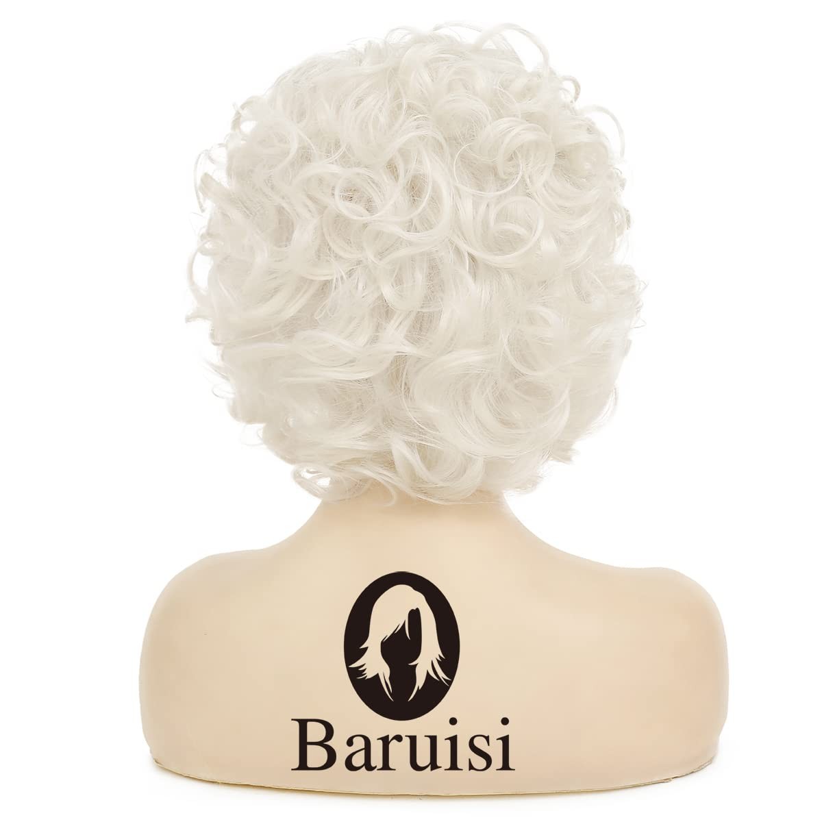 Short Curly Cream White Wigs for Women Synthetic Natural Curly Layered Hallow…
