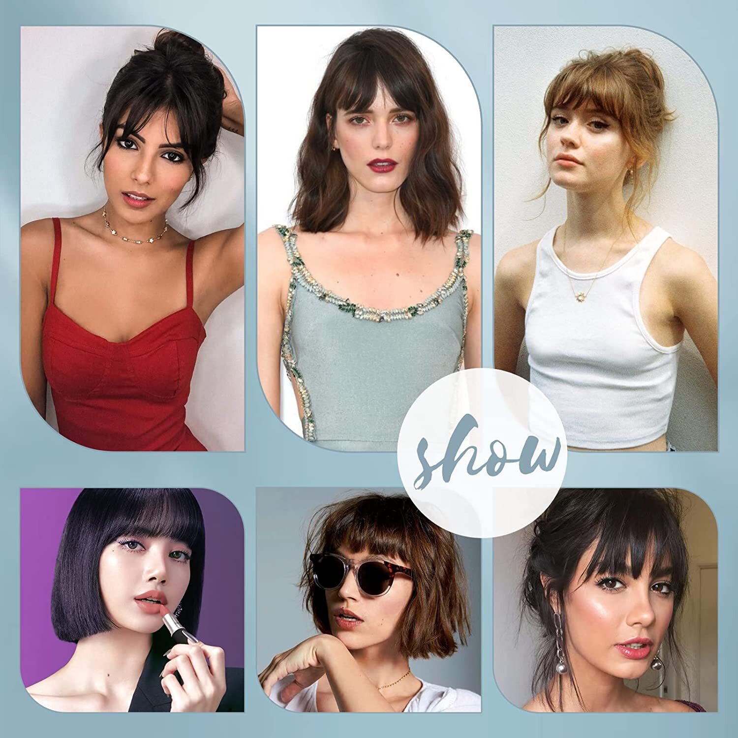 Clip in on Thin Neat Bangs Hair Front Fringe Hairpiece Hair Extensions AS Human