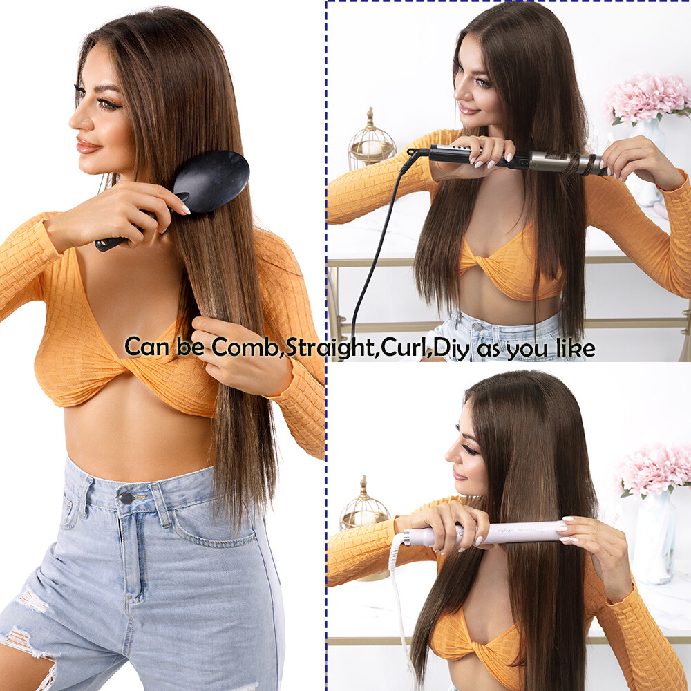 100% Soft Clip In 100% Human Hair Extensions Real Remy Hair Full Head Weft Ombre