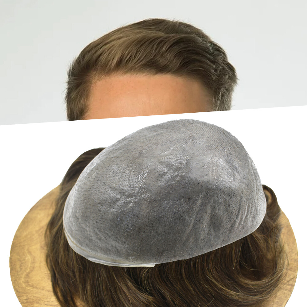 Invisible Ultra Thin Skin Mens Toupee Hair Replacement Poly Hairpiece PU Systems