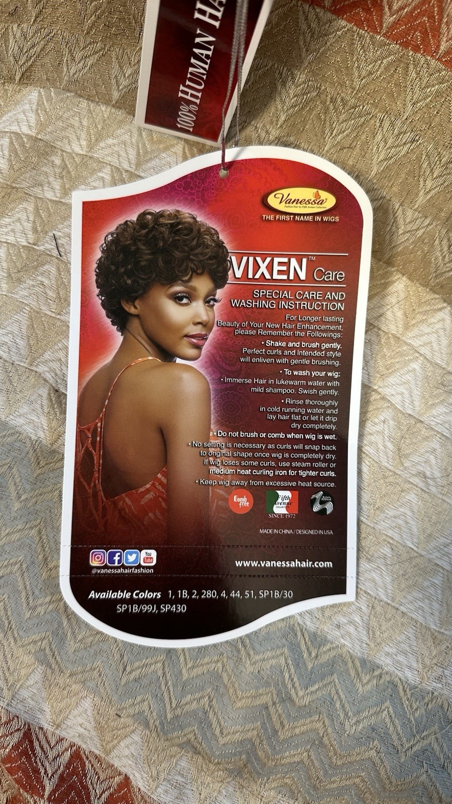 Vanessa HH Shela SP430 Short Curly Human Hair Wig Classic Cap Adjustable Strap