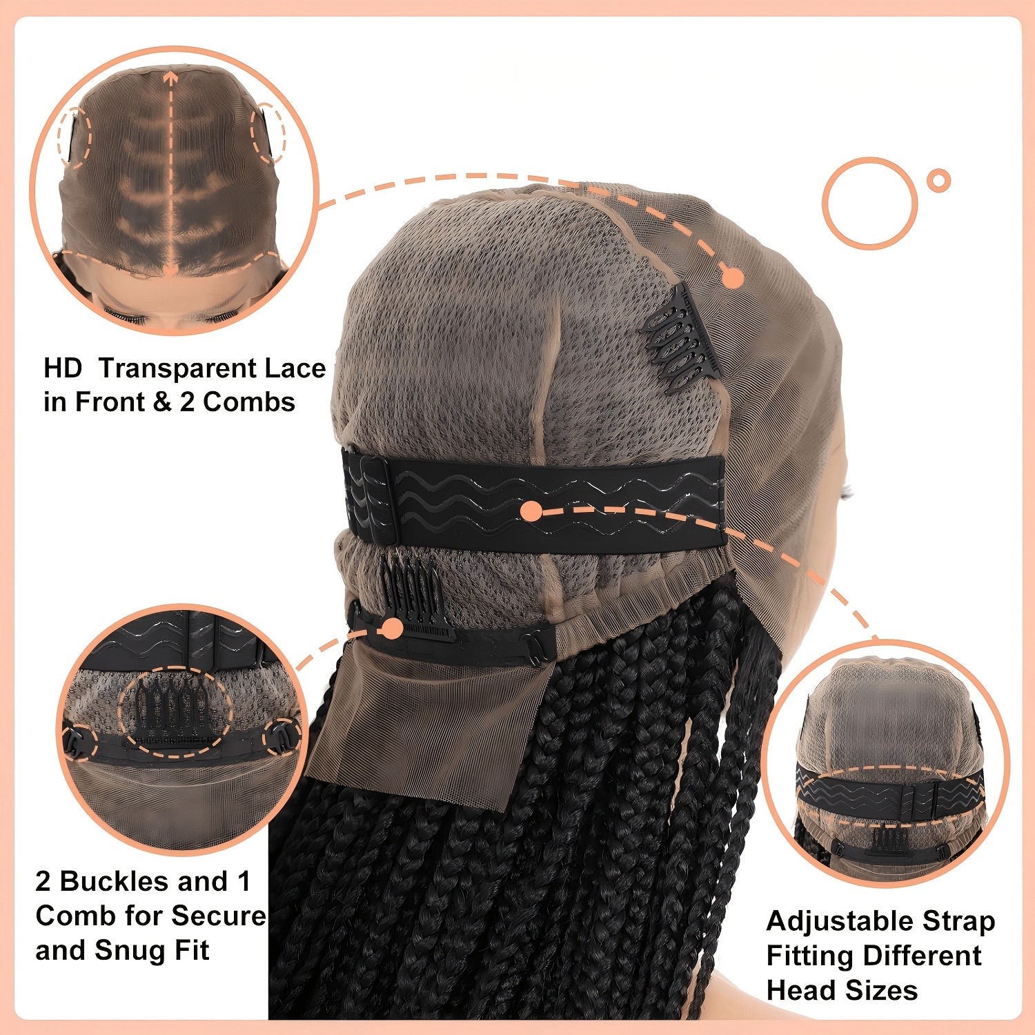 Senegal Twist Wigs 36″ Full Lace Single-Layer Lace Two-Braid Wigs for Women