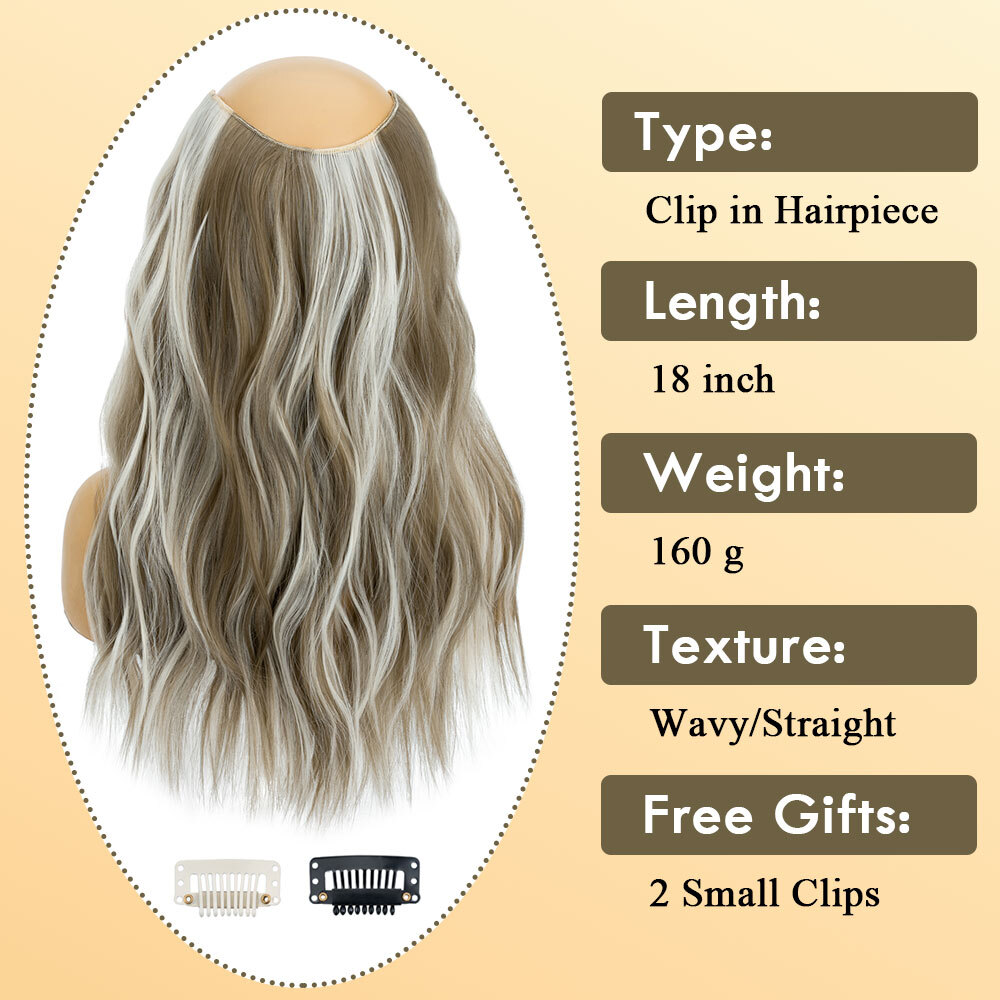 100% Natural Synthetic Hair Long Full Head Clip in on Hair Extensions Thick 145g