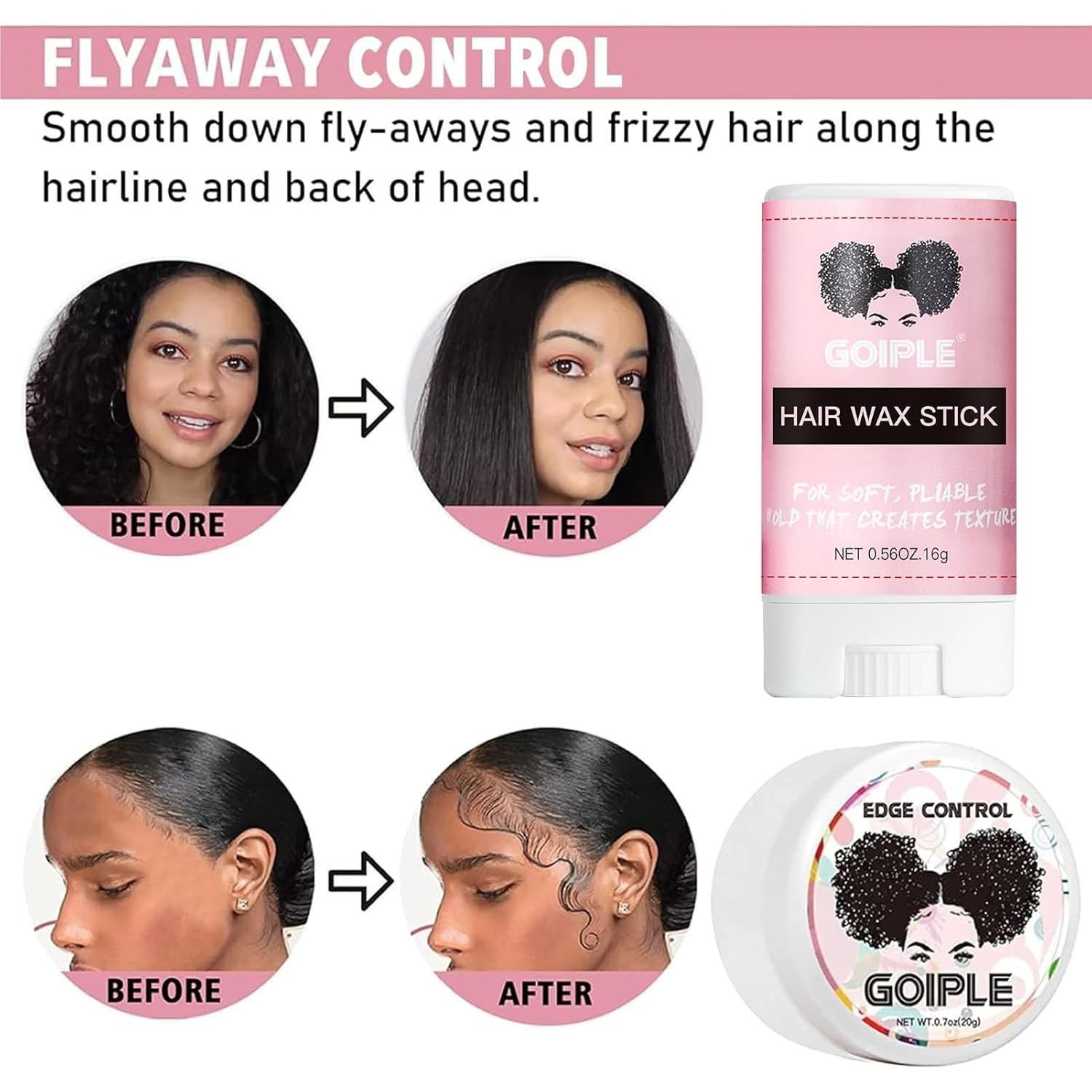 Lace Front Wig Glue 1.28Oz with Dual Brush & Flower Scented Wax