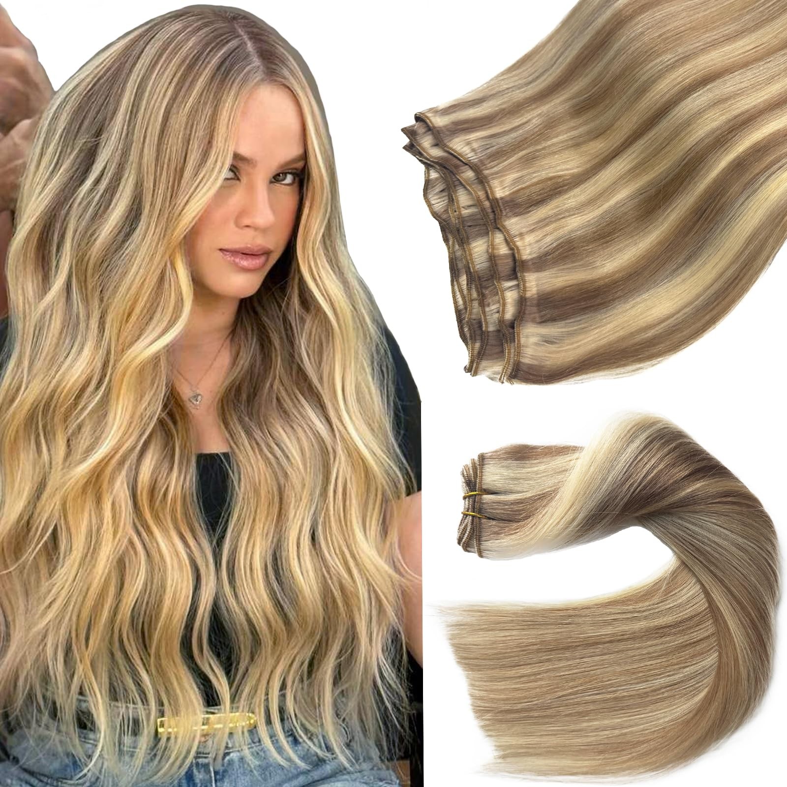 Ubetta Sew In Hair Extensions Real Human Hair 20 Inch Weft Extensions Real Remy