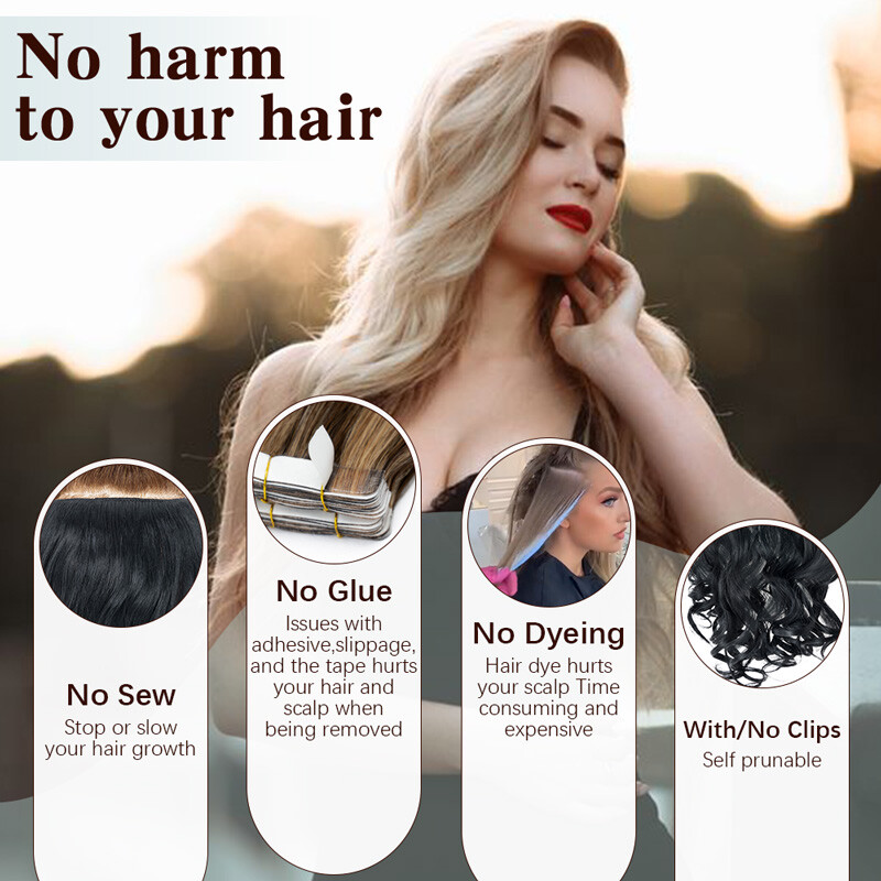 Highlight Hidden Secret Natural Invisible Wire Hair Extensions One Piece & Ring