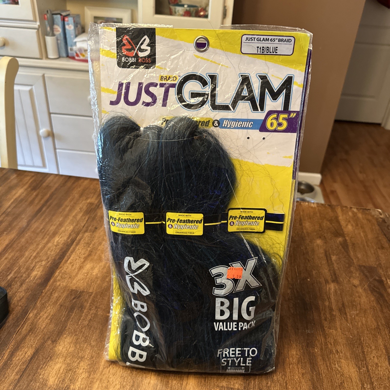 BOBBI BOSS JUST GLAM 65″ BRAIDING HAIR SUPER LONG BRAID #1 Blue NEW 3-PACK