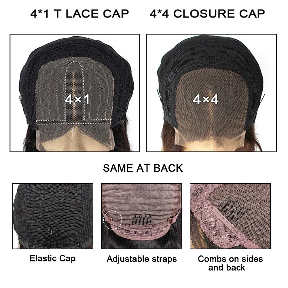 1B 30 Body Wave Wig Human Hair Wigs 4×4 Lace Closure Wig 4*1 T Middle Part Women