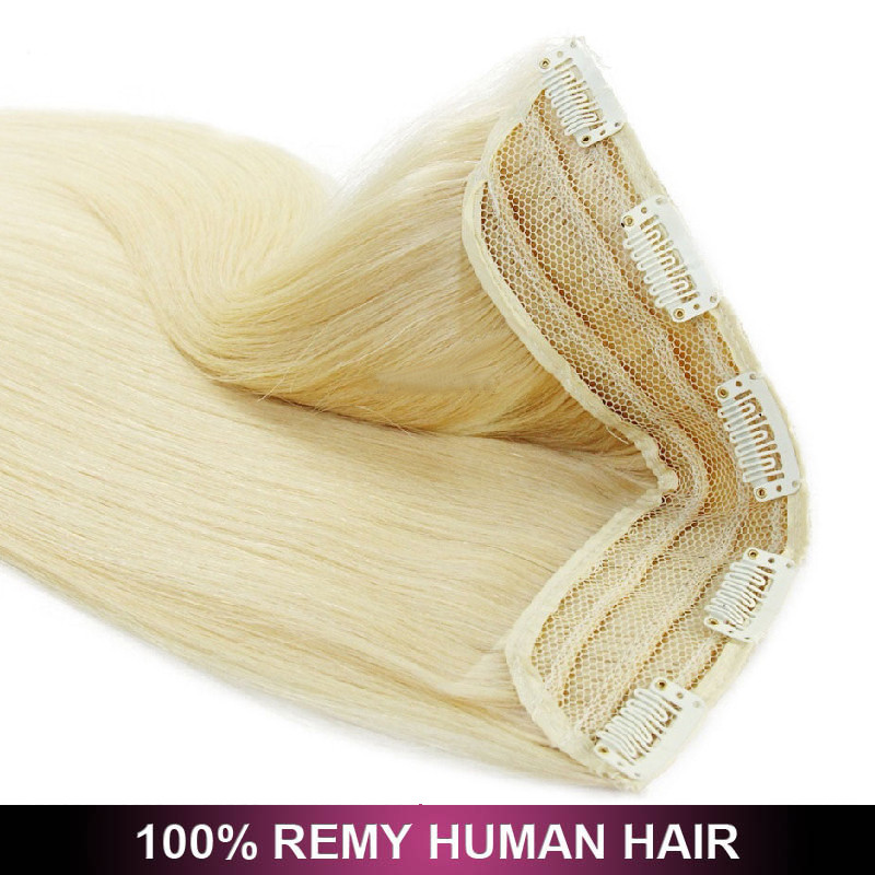 120G Real Remy Clip in Human Hair Extensions One Piece 3/4 Full Head Invisible