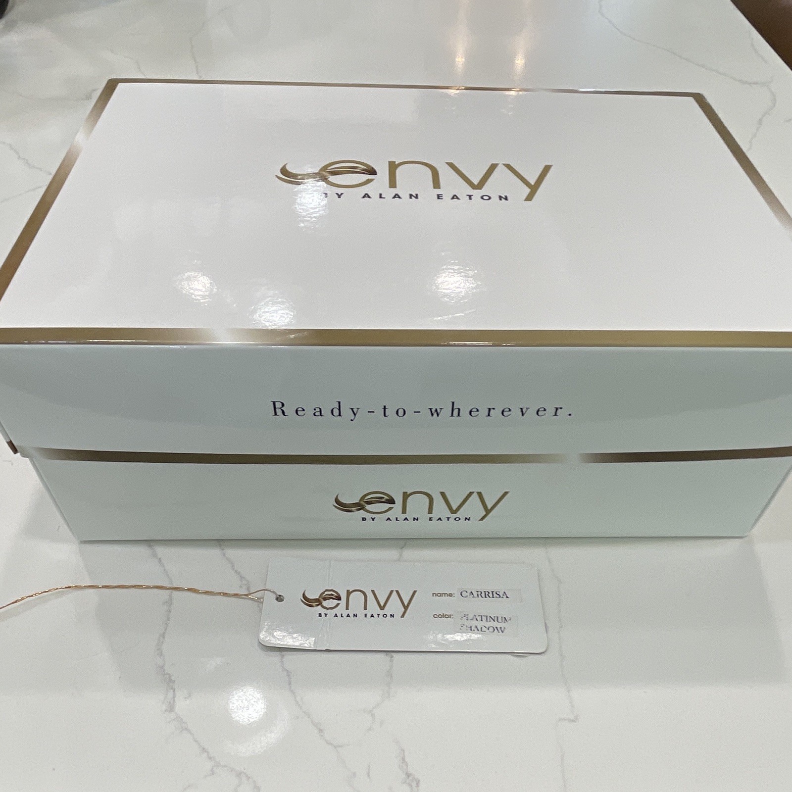 Envy by Alan Eaton Carrisa Synthetic Layered Bob Wig Classic Cap Platinum Root
