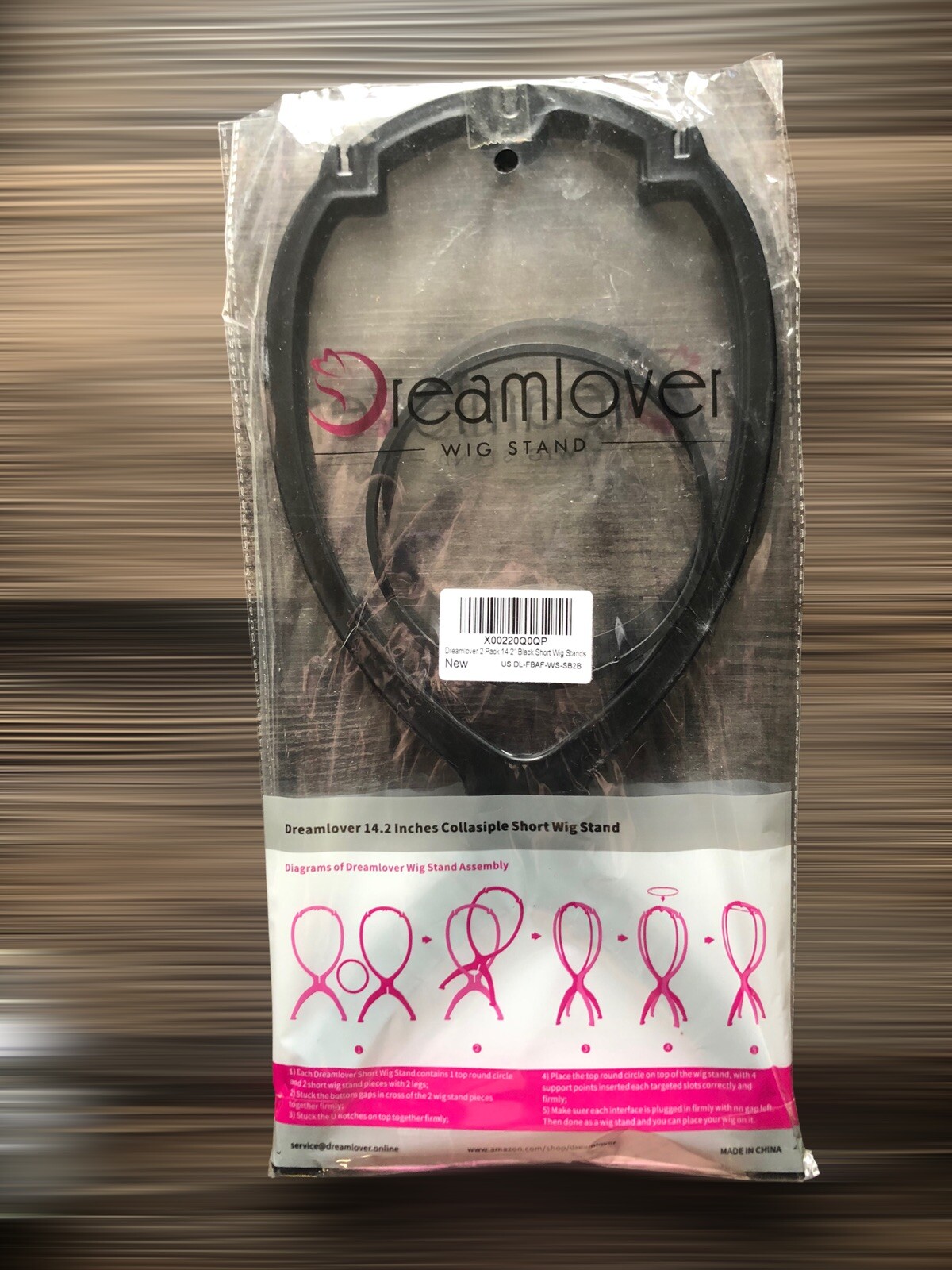 2 Pack – Dreamlover Wig Stand – Plastic Travel Hair Accessory Holder New