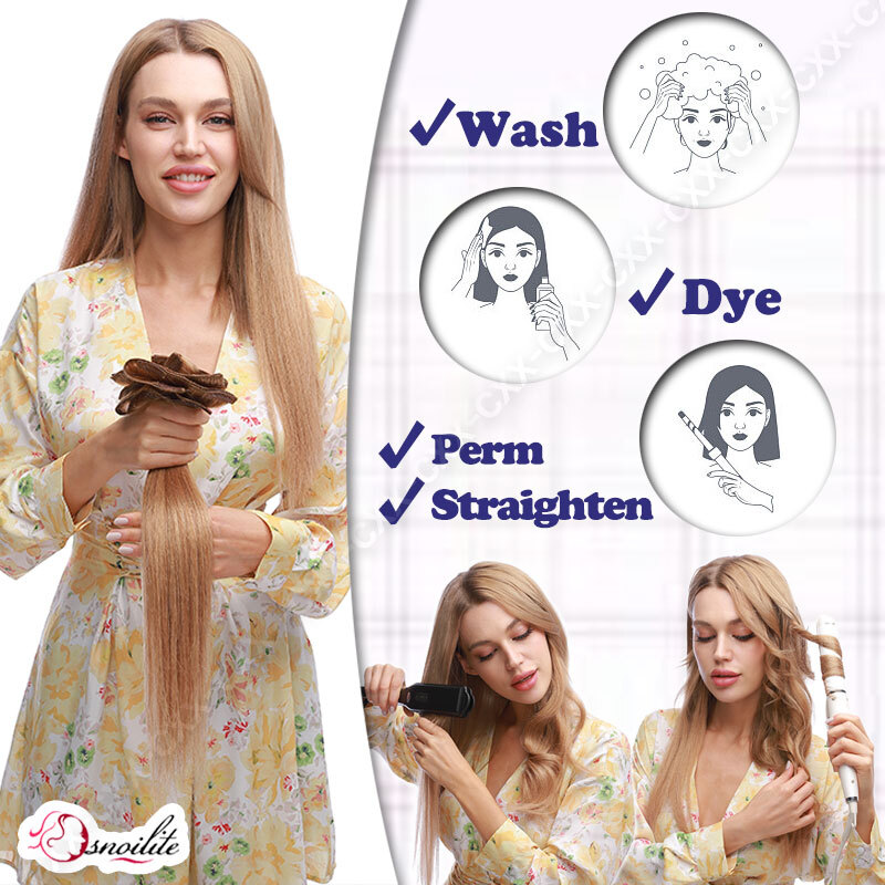 Extra Thick Double Weft Clip In Weave Remy Human Hair Extensions Full Head Brown