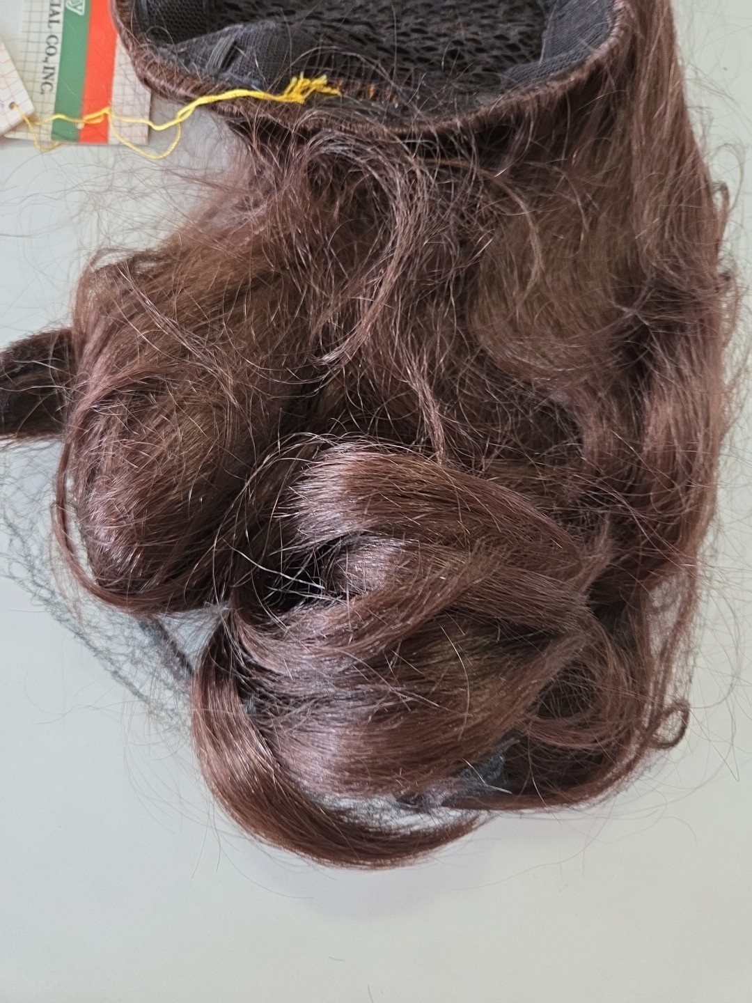 Junee Fashion Synthetic Fiber Synthetic Half Hair Wig NOS Long 1980s Brown