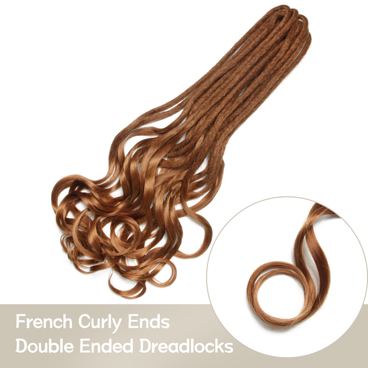 24″ French Curl Double Ended Dreadlocks Extension Princess Hair Curly DE Dreads